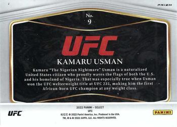 2022 Panini Select UFC - Global Icons Silver Prizms #9 Kamaru Usman Back