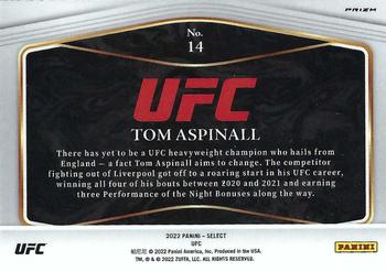 2022 Panini Select UFC - Global Icons Silver Prizms #14 Tom Aspinall Back