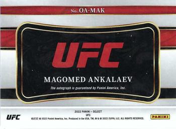 2022 Panini Select UFC - Octagon Action Signatures #OA-MAK Magomed Ankalaev Back