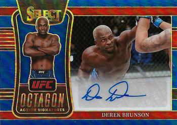 2022 Panini Select UFC - Octagon Action Signatures Blue Prizms #OA-DBS Derek Brunson Front