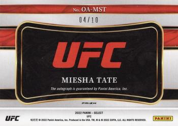 2022 Panini Select UFC - Octagon Action Signatures Gold Disco Prizms #OA-MST Miesha Tate Back