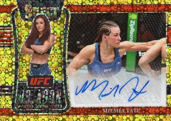2022 Panini Select UFC - Octagon Action Signatures Gold Disco Prizms #OA-MST Miesha Tate Front
