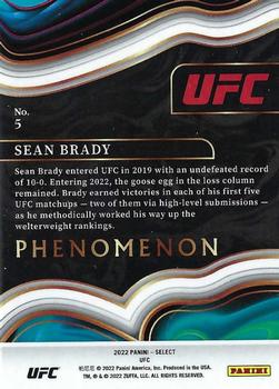 2022 Panini Select UFC - Phenomenon #5 Sean Brady Back