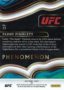 2022 Panini Select UFC - Phenomenon #25 Paddy Pimblett Back