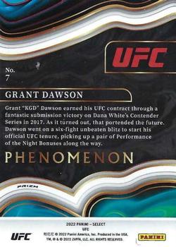 2022 Panini Select UFC - Phenomenon Flash Prizms #7 Grant Dawson Back