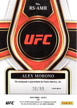 2022 Panini Select UFC - Rookie Signatures Red Prizms #RS-AMR Alex Morono Back