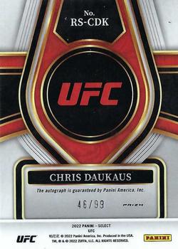 2022 Panini Select UFC - Rookie Signatures Red Prizms #RS-CDK Chris Daukaus Back
