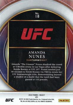 2022 Panini Select UFC - Select Numbers #18 Amanda Nunes Back