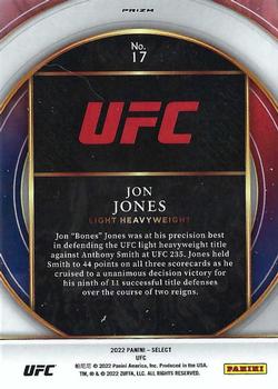 2022 Panini Select UFC - Select Numbers Flash Prizms #17 Jon Jones Back