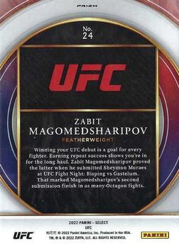 2022 Panini Select UFC - Select Numbers Flash Prizms #24 Zabit Magomedsharipov Back