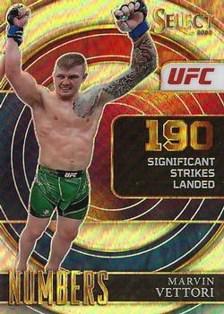 2022 Panini Select UFC - Select Numbers Silver Prizms #7 Marvin Vettori Front