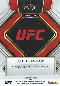 2022 Panini Select UFC - Signatures #SG-TJD TJ Dillashaw Back