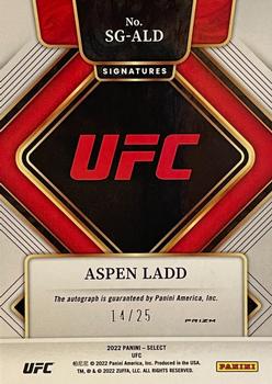 2022 Panini Select UFC - Signatures Tie-Dye Prizms #SG-ALD Aspen Ladd Back