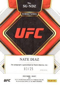 2022 Panini Select UFC - Signatures Tie-Dye Prizms #SG-NDZ Nate Diaz Back