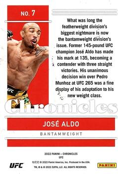 2022 Panini Chronicles UFC #7 Jose Aldo Back