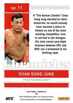 2022 Panini Chronicles UFC #11 Chan Sung Jung Back