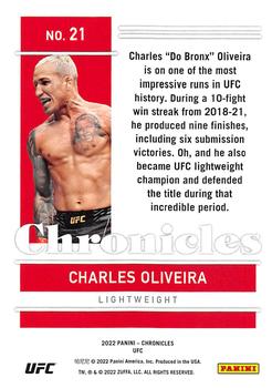 2022 Panini Chronicles UFC #21 Charles Oliveira Back