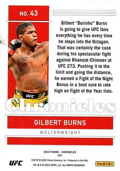 2022 Panini Chronicles UFC #43 Gilbert Burns Back