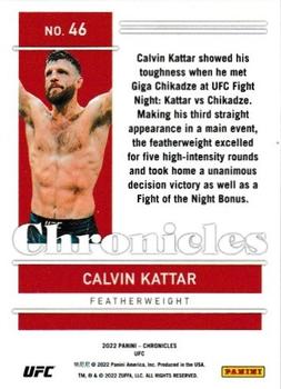2022 Panini Chronicles UFC #46 Calvin Kattar Back
