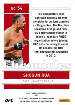 2022 Panini Chronicles UFC #54 Shogun Rua Back