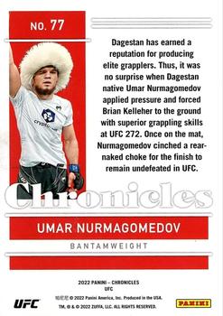 2022 Panini Chronicles UFC #77 Umar Nurmagomedov Back