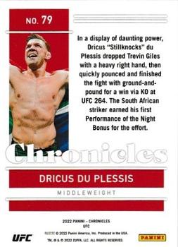 2022 Panini Chronicles UFC #79 Dricus du Plessis Back