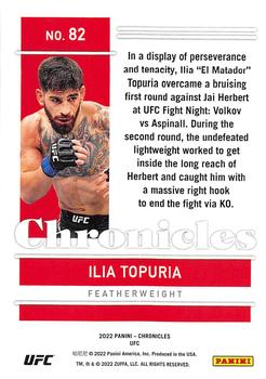 2022 Panini Chronicles UFC #82 Ilia Topuria Back
