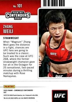 2022 Panini Chronicles UFC #101 Zhang Weili Back