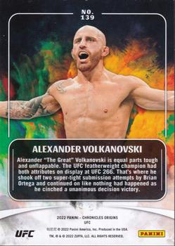 2022 Panini Chronicles UFC #139 Alexander Volkanovski Back