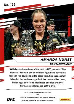 2022 Panini Chronicles UFC #179 Amanda Nunes Back