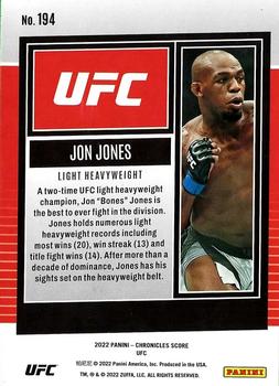 2022 Panini Chronicles UFC #194 Jon Jones Back