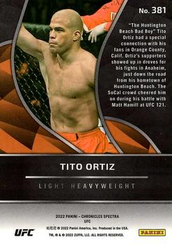2022 Panini Chronicles UFC #381 Tito Ortiz Back