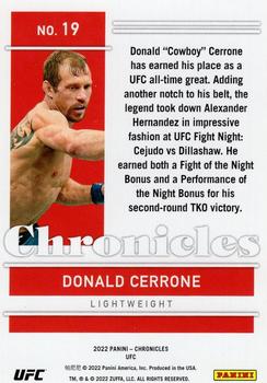2022 Panini Chronicles UFC - Red #19 Donald Cerrone Back