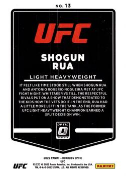2022 Donruss Optic UFC #13 Shogun Rua Back