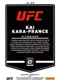 2022 Donruss Optic UFC #24 Kai Kara-France Back