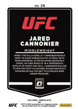 2022 Donruss Optic UFC #26 Jared Cannonier Back