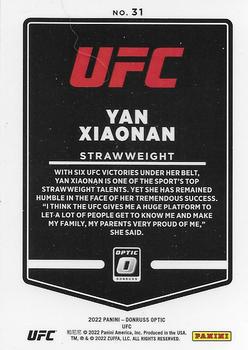 2022 Donruss Optic UFC #31 Yan Xiaonan Back