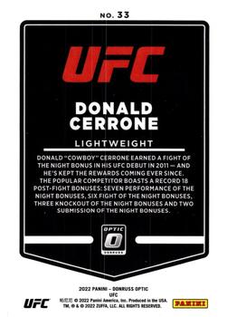 2022 Donruss Optic UFC #33 Donald Cerrone Back