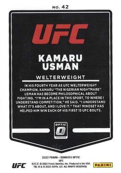 2022 Donruss Optic UFC #42 Kamaru Usman Back