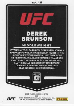 2022 Donruss Optic UFC #46 Derek Brunson Back