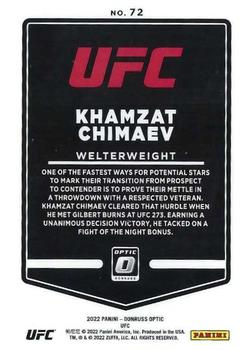 2022 Donruss Optic UFC #72 Khamzat Chimaev Back