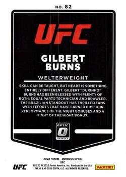 2022 Donruss Optic UFC #82 Gilbert Burns Back