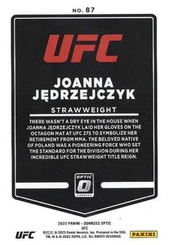 2022 Donruss Optic UFC #87 Joanna Jedrzejczyk Back