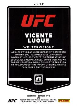 2022 Donruss Optic UFC #92 Vicente Luque Back