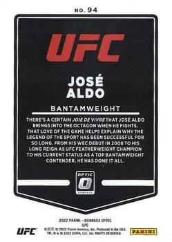 2022 Donruss Optic UFC #94 Jose Aldo Back