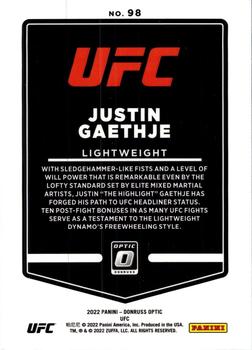 2022 Donruss Optic UFC #98 Justin Gaethje Back