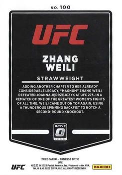 2022 Donruss Optic UFC #100 Zhang Weili Back