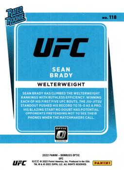 2022 Donruss Optic UFC #118 Sean Brady Back