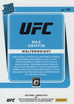 2022 Donruss Optic UFC #119 Max Griffin Back