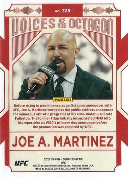 2022 Donruss Optic UFC #125 Joe A. Martinez Back
